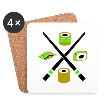 sushi - Dessous de verre (lot de 4) - blanc - Devant