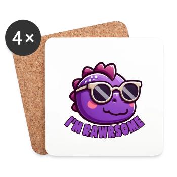 RAWRSOME - Untersetzer (4er-Set) - Weiß - Vorne