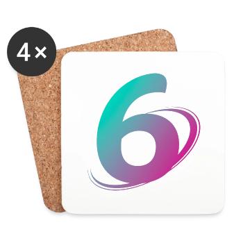Number 6 multicolor - Coasters (set of 4) - white - Front