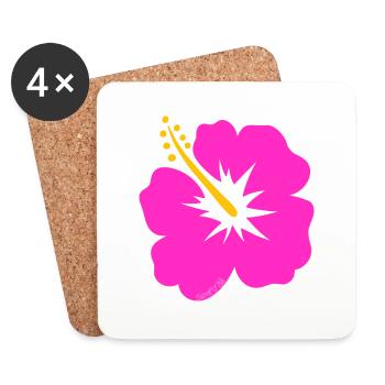 Fleur d’hibiscus - Dessous de verre (lot de 4) - blanc - Devant