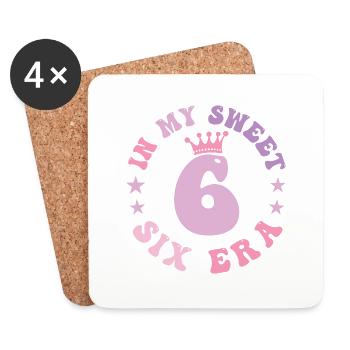 In My Sweet Six Era 6th Birthday Groovy 6th - Coasters (set of 4) - white - Front