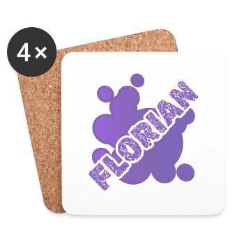 Geschenk für Florian - Untersetzer (4er-Set) - Weiß - Vorne