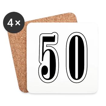 50 Number symbol - Coasters (set of 4) - white - Front