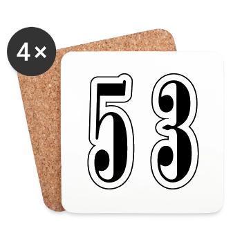 53 Number Symbol - Coasters (set of 4) - white - Front