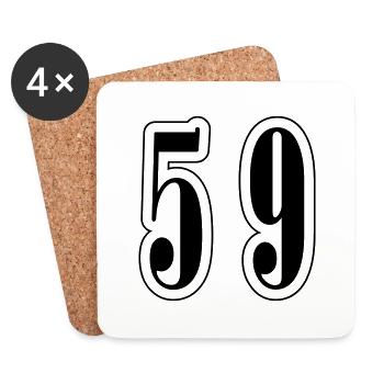 59 Zahl Symbol - Untersetzer (4er-Set) - Weiß - Vorne