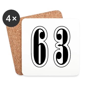 63 Zahl Symbol - Untersetzer (4er-Set) - Weiß - Vorne