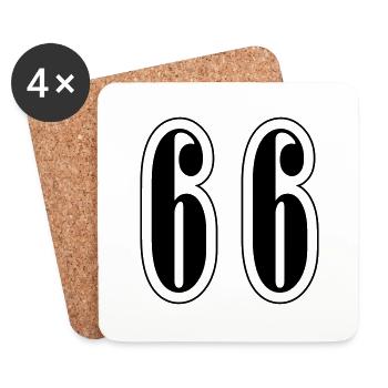 66 Zahl Symbol - Untersetzer (4er-Set) - Weiß - Vorne