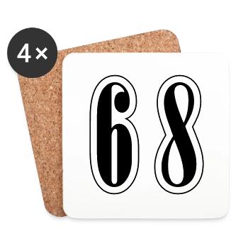 68 Number Symbol - Coasters (set of 4) - white - Front