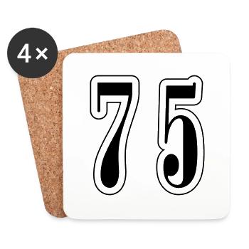 75 Number Symbol - Coasters (set of 4) - white - Front