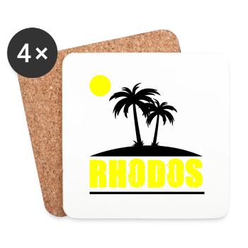 Rhodes - Dessous de verre (lot de 4) - blanc - Devant