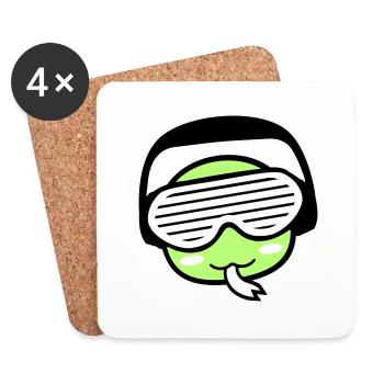 Coole DJ Schlange Gesicht Tier Kopf Musik Party - Dessous de verre (lot de 4) - blanc - Devant