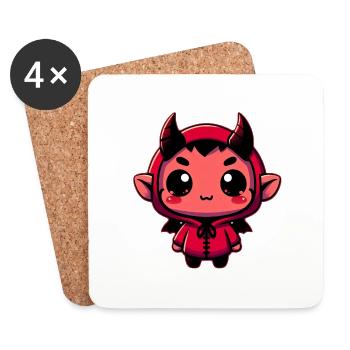 Chibi Red Devil - Coasters (set of 4) - white - Front