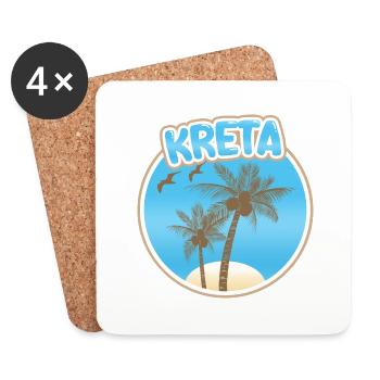 Kreta - Untersetzer (4er-Set) - Weiß - Vorne