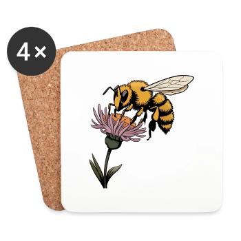 Bee - Dessous de verre (lot de 4) - blanc - Devant