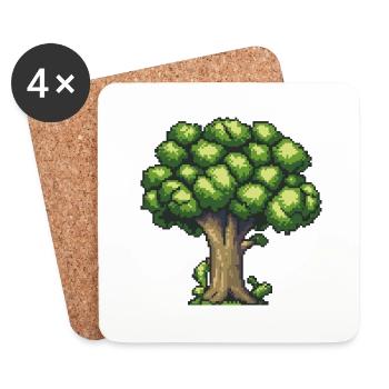Broccoli Pixel Icon - Coasters (set of 4) - white - Front