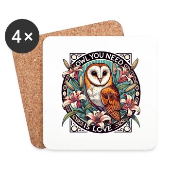 Owl you need is Love - Coasters (set of 4) - white - Front