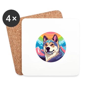 I Hug My Akita So I Dont Choke People - Dessous de verre (lot de 4) - blanc - Devant