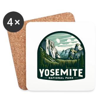 Parc national de Yosemite Montagne Paysage Nature - Dessous de verre (lot de 4) - blanc - Devant