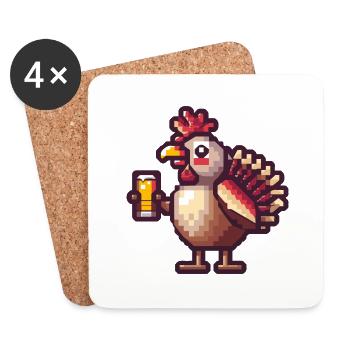 Truthan Beer Pixel - Coasters (set of 4) - white - Front