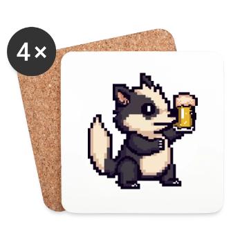 Skunk Bière Pixel - Dessous de verre (lot de 4) - blanc - Devant