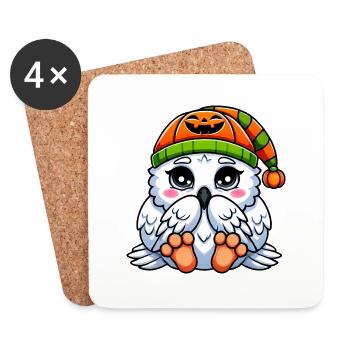 Halloween Hase Kürbis Oktober Süß Cartoon - Untersetzer (4er-Set) - Weiß - Vorne