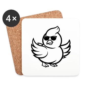 Deaf Comic Sunglasses - Coasters (set of 4) - white - Front