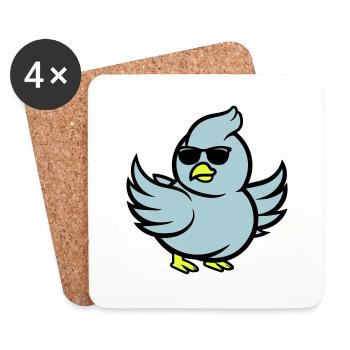 Deaf Comic Sunglasses - Coasters (set of 4) - white - Front