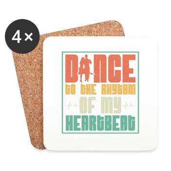Dance to the Rhythm of My Heartbeat Latin Music Ta - Coasters (set of 4) - white - Front