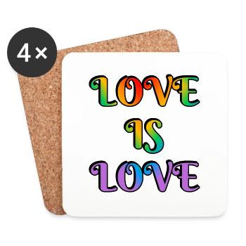 Regenbogen-Liebe ist Liebe - Untersetzer (4er-Set) - Weiß - Vorne