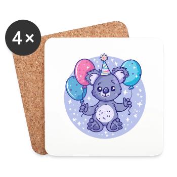 Koala Geburtstag Baby - Untersetzer (4er-Set) - Weiß - Vorne