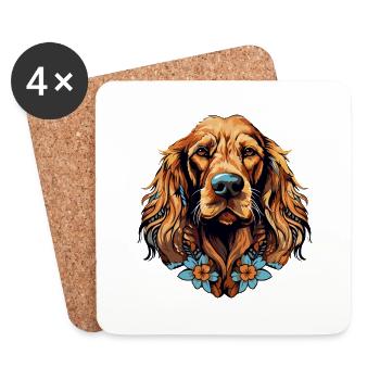Dog Dog Dachshund - Coasters (set of 4) - white - Front