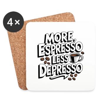 Espresso, Coffee, Kaffee, Latte, Geschenkidee - Untersetzer (4er-Set) - Weiß - Vorne