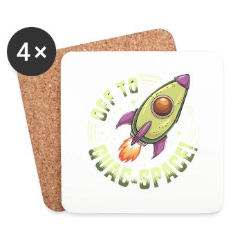 Ab Ins Guac-All Weltraum Abenteuer - Untersetzer (4er-Set) - Weiß - Vorne