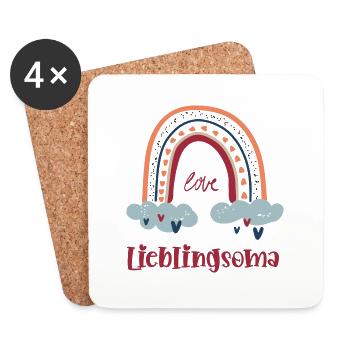Lieblingsoma Lieblings Omi Beste Oma Großmutter - Untersetzer (4er-Set) - Weiß - Vorne