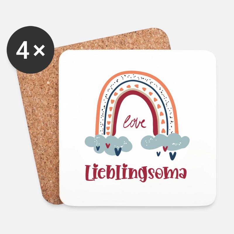 Lieblingsoma Lieblings Omi Beste Oma Großmutter - Untersetzer (4er-Set) - Weiß