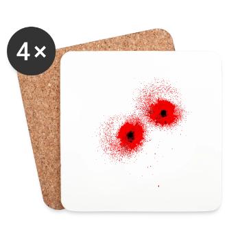 Bullet Wound Bullet Hole Halloween Costume - Coasters (set of 4) - white - Front