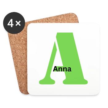 A - Anna - Untersetzer (4er-Set) - Weiß - Vorne