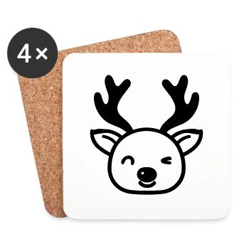 Christmas Reindeer - Coasters (set of 4) - white - Front