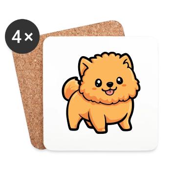 Chow Chow Chien Bande dessinée Mignon - Dessous de verre (lot de 4) - blanc - Devant