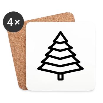 Weihnachtsbaum - Untersetzer (4er-Set) - Weiß - Vorne