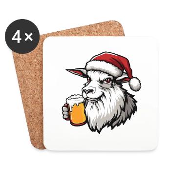 Bière de Noël Mountain Goat - Dessous de verre (lot de 4) - blanc - Devant