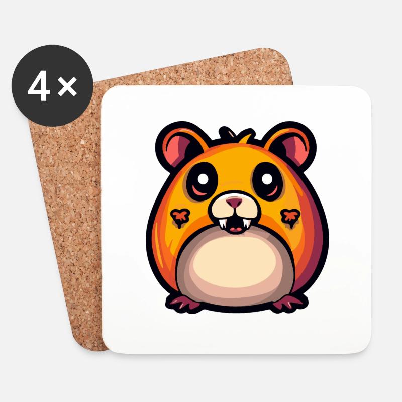 Hamster Halloween Tier - Untersetzer (4er-Set) - Weiß