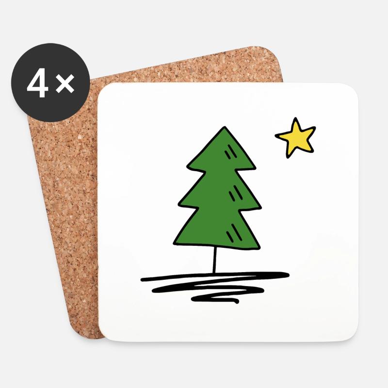 Weihnachten - Untersetzer (4er-Set) - Weiß