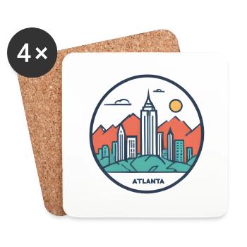 Atlanta Georgia Geschenk Geschenkidee - Untersetzer (4er-Set) - Weiß - Vorne
