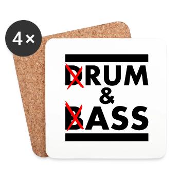 Drum and bass - rum and ass - Dessous de verre (lot de 4) - blanc - Devant