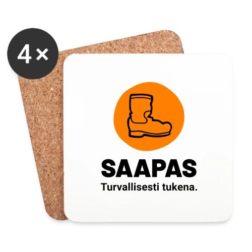 Mukeja, hattuja, kasseja, tarroja ym. - Lasinalustat (4 kpl:n setti)