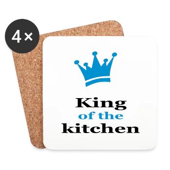 Cooking apron for men - Coasters (set of 4) - white - Front