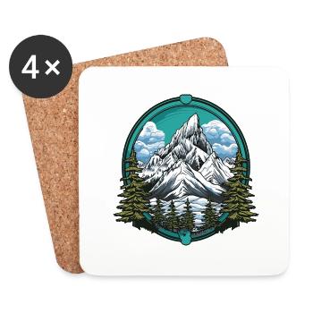 Monts de Berge - Dessous de verre (lot de 4) - blanc - Devant