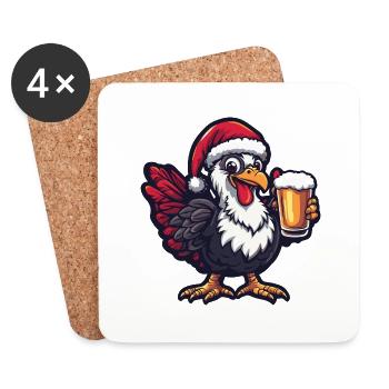 Truthan Beer Xmas Christmas - Coasters (set of 4) - white - Front