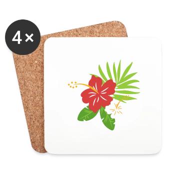 FLEUR - Dessous de verre (lot de 4) - blanc - Devant
